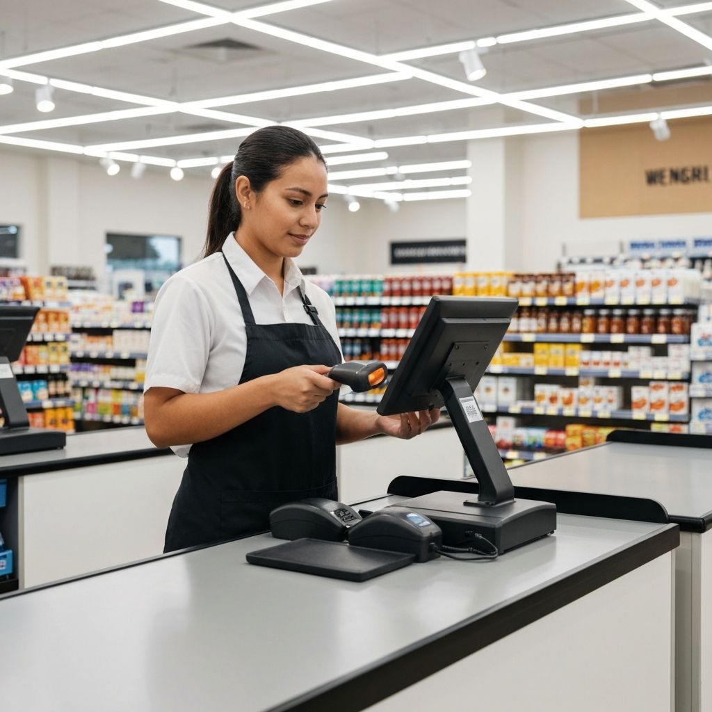 Scannable retail barcode generated online for point of sale checkout and inventory workflows